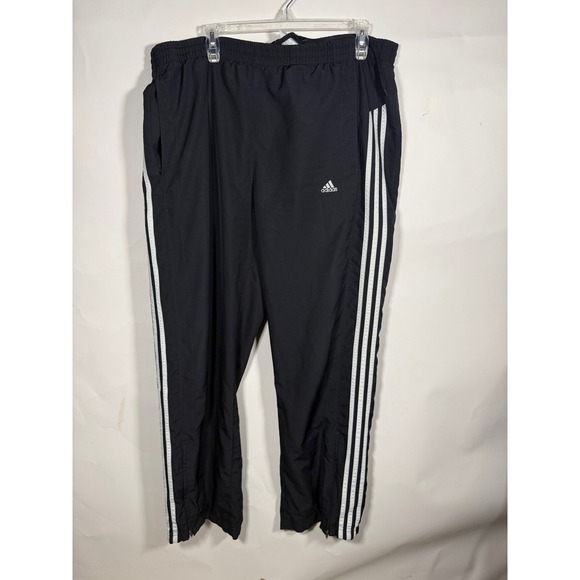adidas Other - Adidas Mens Climalite Wind Pants Black White Stripe Zipper Cuff Size Large